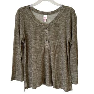 BONGO | Medium | Women's Greenish Grey Sheer Long Sleeve Button Down Top